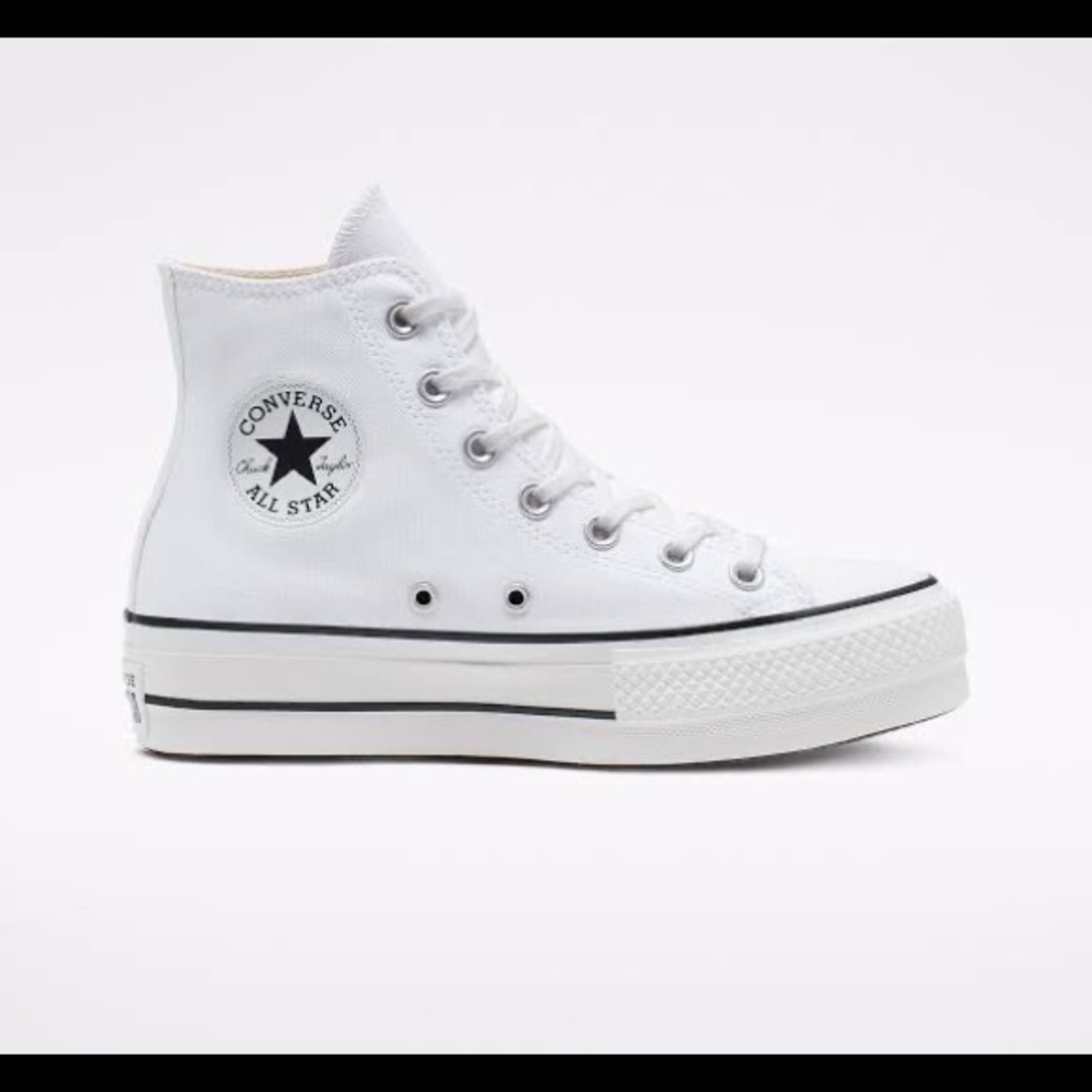 Converse white platform